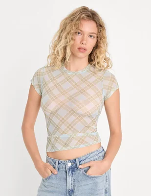 Playera manga corta Good American cuello redondo para mujer