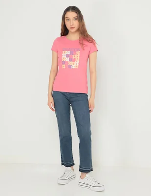 Playera manga corta Denizen cuello redondo para mujer