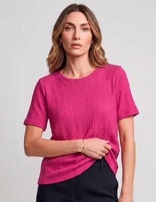 Playera manga corta morango cuello redondo para mujer