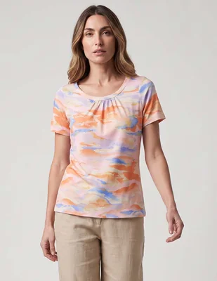 Playera manga corta morango cuello redondo para mujer