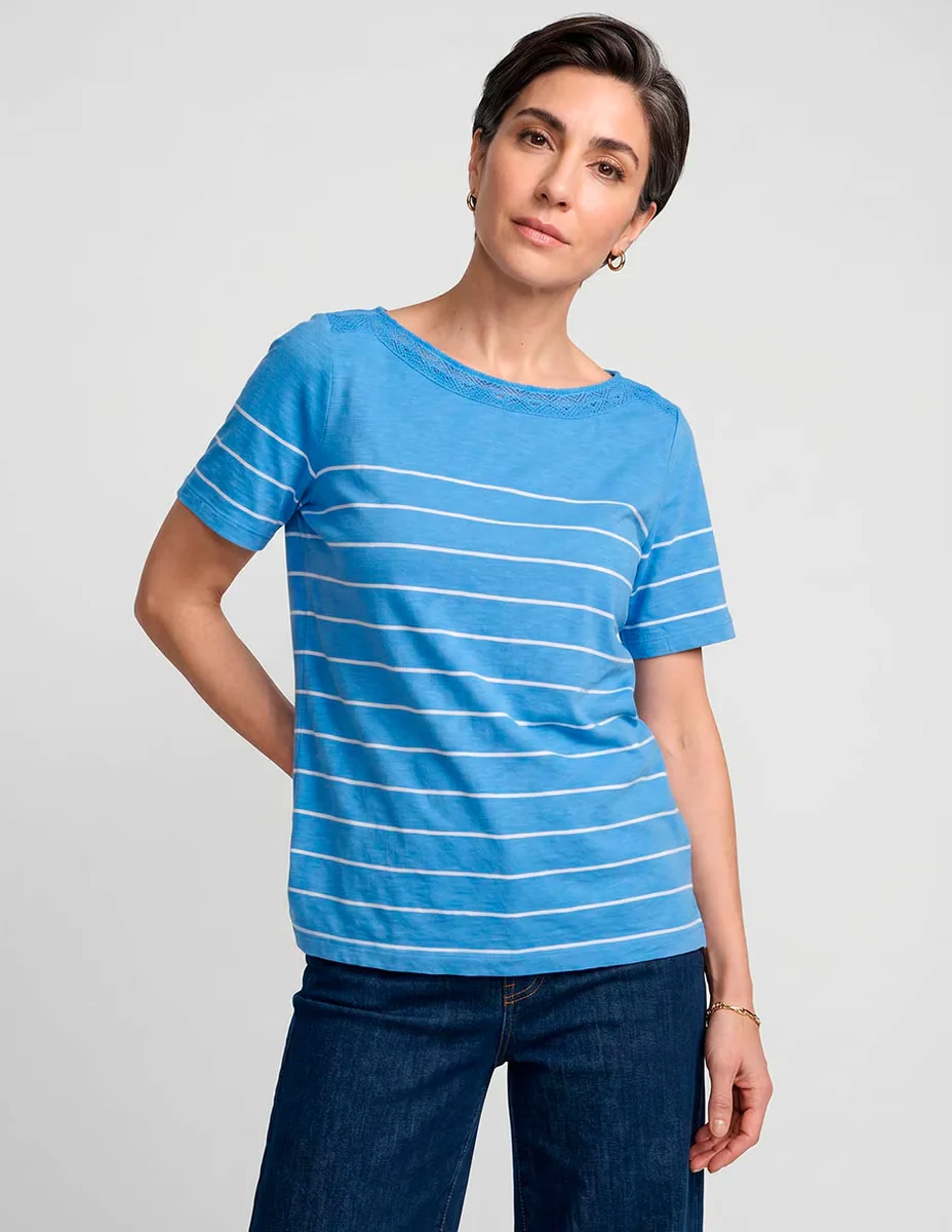 Playera manga corta talbots cuello redondo para mujer