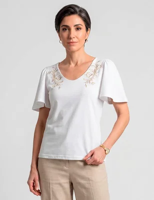 Playera manga corta loren's cuello redondo para mujer