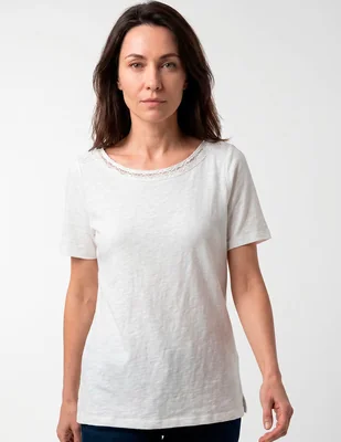Playera manga corta talbots cuello redondo para mujer