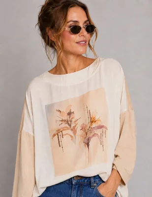 Playera manga 3/4 dándara cuello redondo para mujer