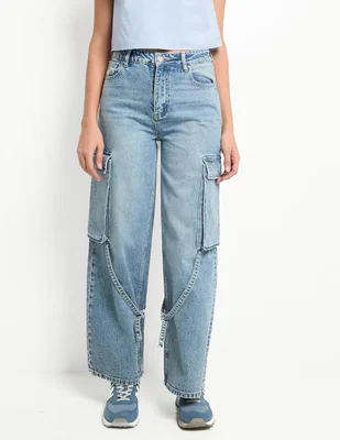 Jeans cargo amplio That's It para mujer