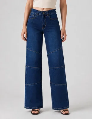 Jeans regular boyfriend cintura alta obs jeans para mujer