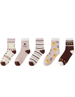 Set de calcetín muytu de algodón para mujer 5 pares