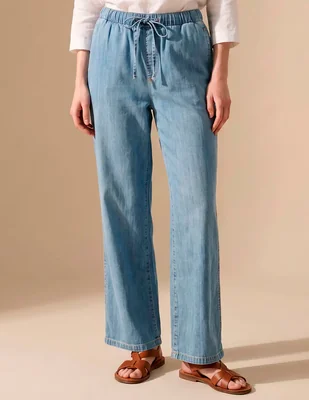 Jeans straight corte cintura para mujer