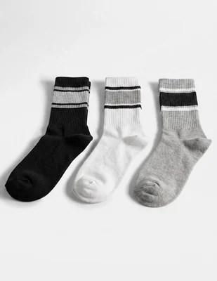 Set de calcetín punto blanco de algodón para mujer 3 pares