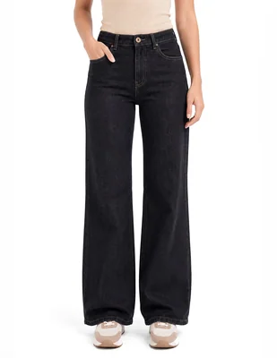 Jeans/jegging/jeans jogger regular wide leg cintura foley's fd2606 denim para mujer