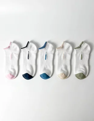 Set de tin punto blanco de algodón para mujer 5 pares