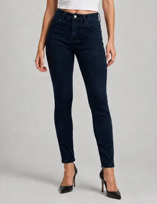 Jeans regular skinny cintura alta obs jeans para mujer