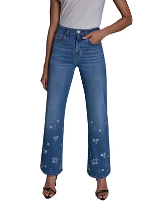 Jeans straight a la cintura BCBG para mujer