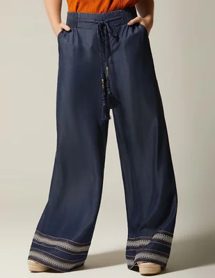 Jeans relaxed palazzo cintura alta studio f bulma eco boho para mujer