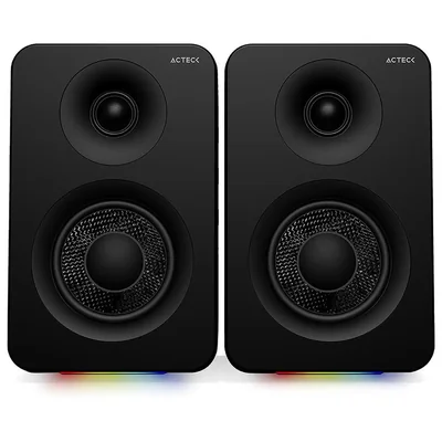 Bocinas acteck bs700 inalambrico sonido 2.0 50w rgb negro