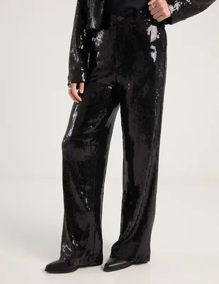 Pantalón relaxed Coffee Bean wide leg para mujer