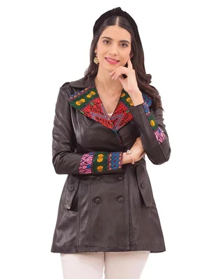 Chamarra Angelozano de piel para mujer