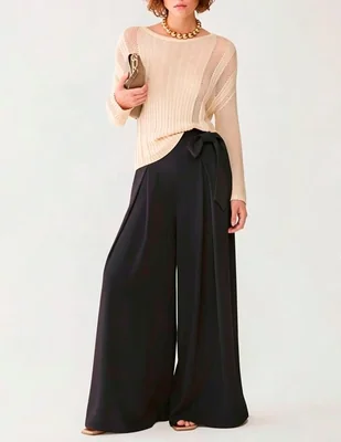 Pantalón plisado Pennyblack wide leg para mujer
