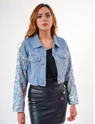 Chamarra denim Look At Me para mujer