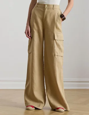 Pantalón cargo Lauren Petite wide leg para mujer