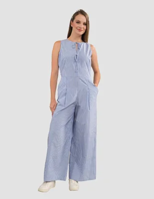 Jumpsuit TATTOO de Poliéster y algodón Casual estampado A rayas para mujer