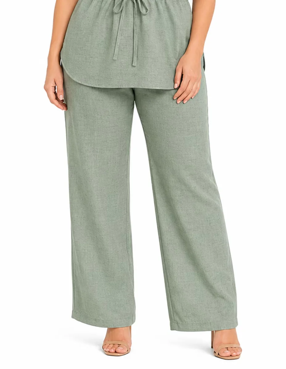 Pantalón relaxed lieb plus otoño amplio para mujer