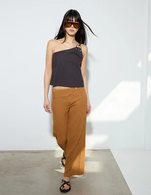 Pantalón regular renatta&go amplio para mujer