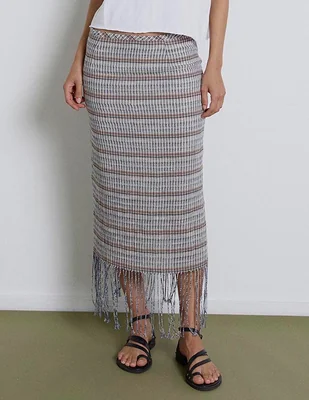 Falda midi Renatta&go de algodón a la cintura