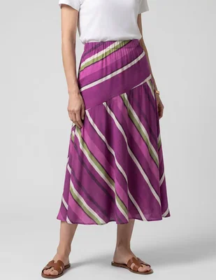 Falda crop L Blau cintura alta