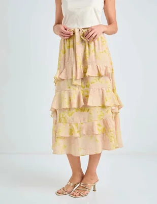 Falda midi Lorenza Blau a la cintura