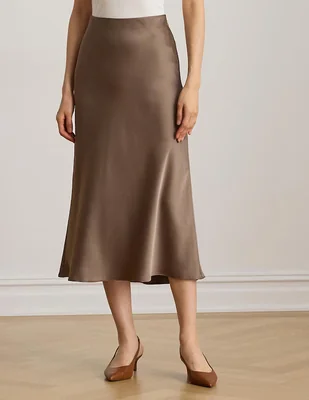 Falda midi Lauren Ralph Lauren cintura alta