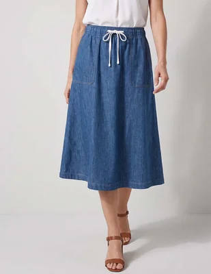 Falda crop talbots de algodón cintura alta