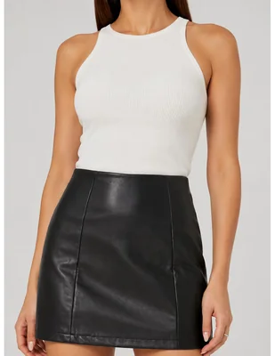 Falda mini Pieces cintura alta