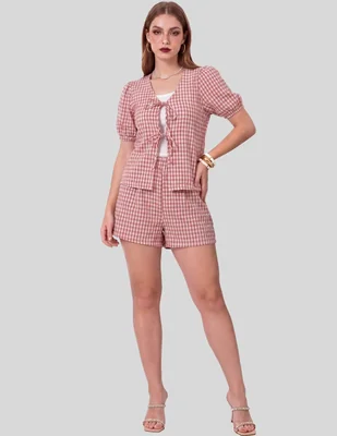 Conjunto casual malabis con lazos para mujer