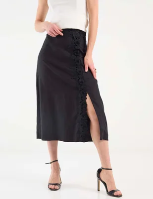 Falda midi Ann Taylor a la cintura