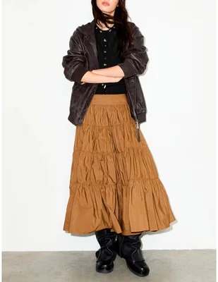 Falda midi Max&Co de algodón a la cintura