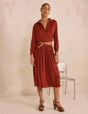 Falda midi Maison 123 a la cintura