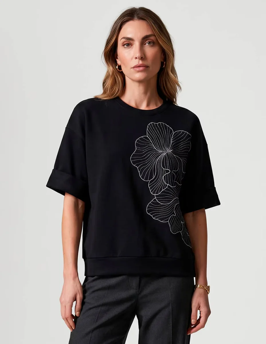 Suéter nonna mia cuello redondo para mujer