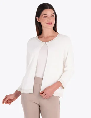 Suéter cárdigan Charme cuello redondo para mujer