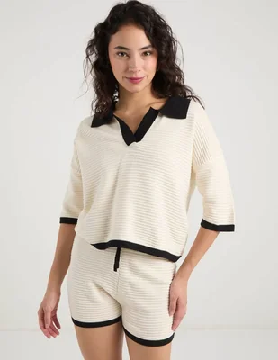 Short coffee bean de algodón para mujer