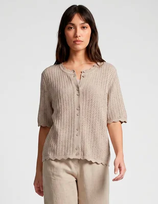 Suéter pieces cuello redondo para mujer