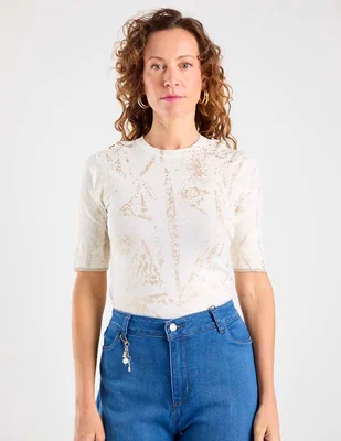 Suéter damaia atelier cuello redondo para mujer