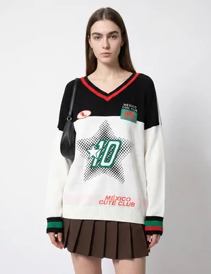 Suéter ppaayyss cuello v para mujer