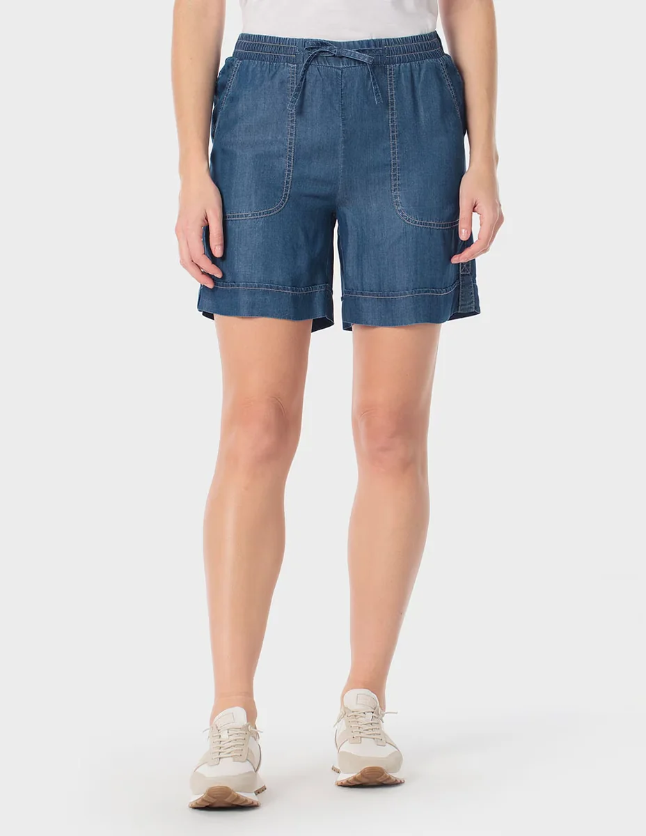 Short Punt Roma de mezclilla para mujer