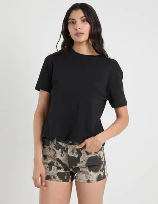 Short coffee bean de mezclilla para mujer