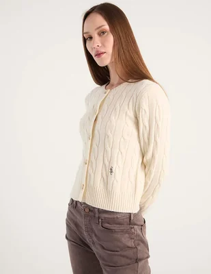 Suéter Sporty & Rich cuello con botón para mujer