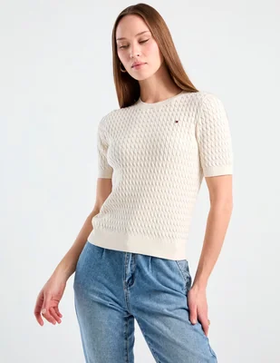 Suéter Tommy cuello redondo para mujer