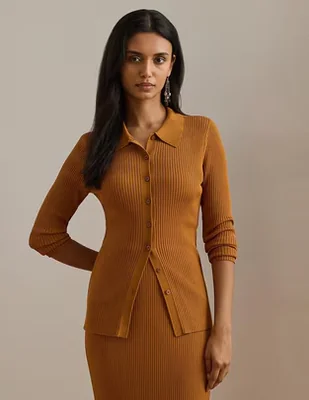 Suéter Lauren Ralph Lauren cuello camisero para mujer