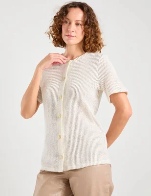 Suéter damaia atelier cuello con botón para mujer