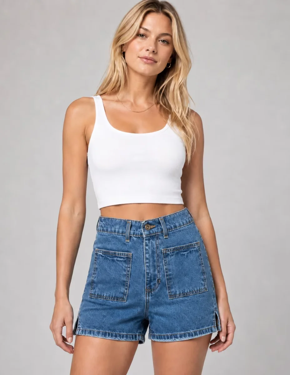 Short obs jeans de mezclilla para mujer
